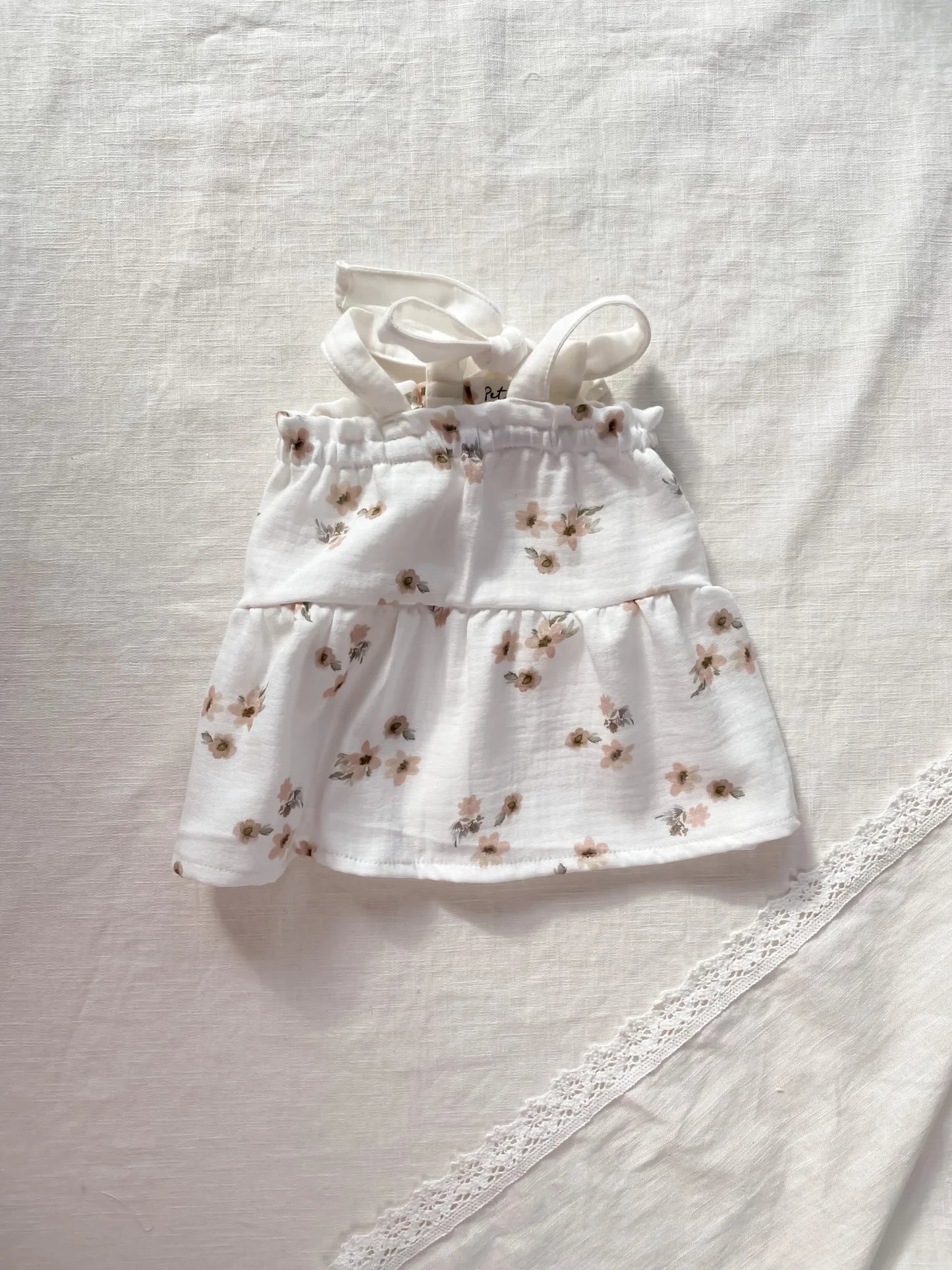 Floral Muslin Dress Ivory in 1-2T