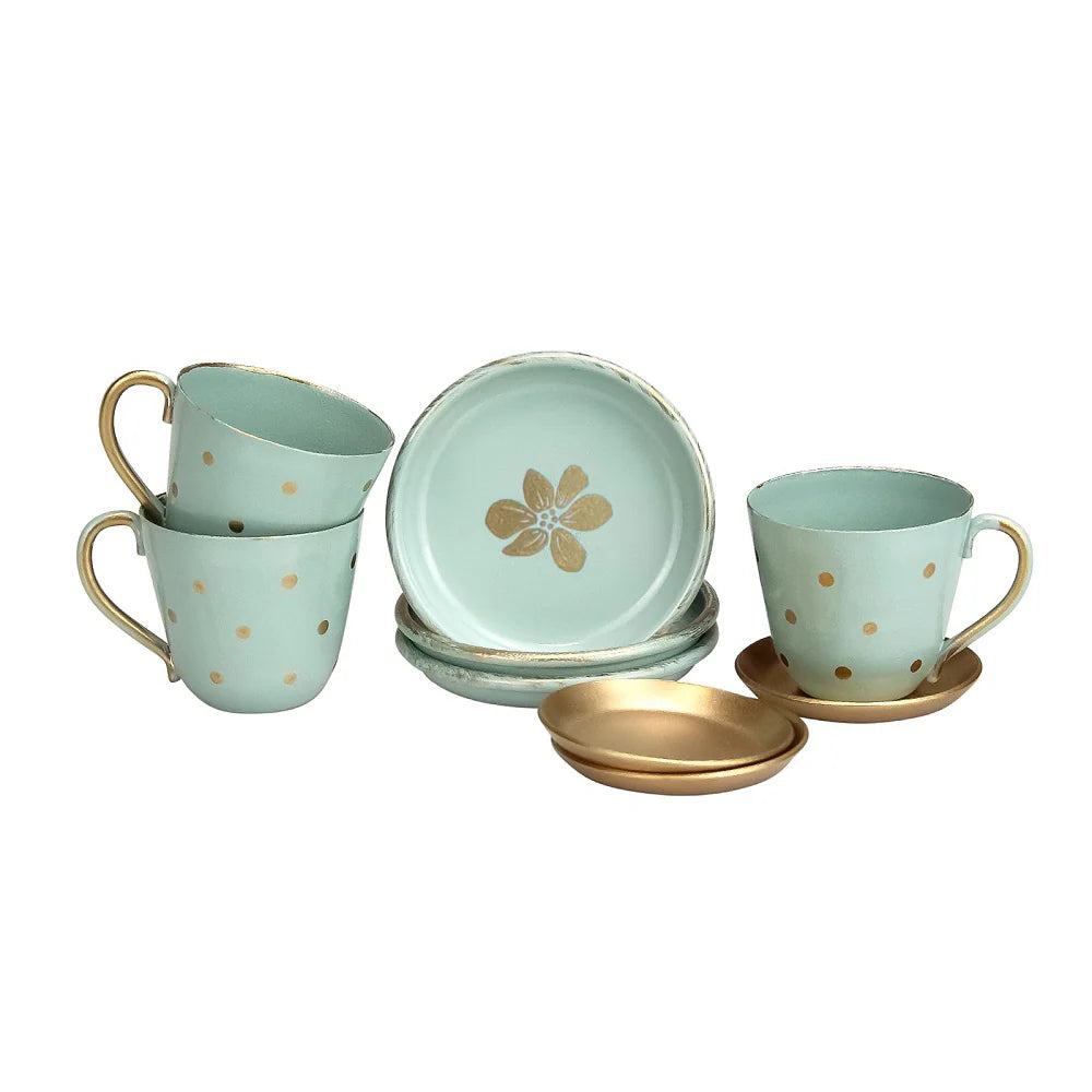 Green Tea cup Set 9 pcs Dollhouse | 1/6 Scale Dollhouse Miniature
