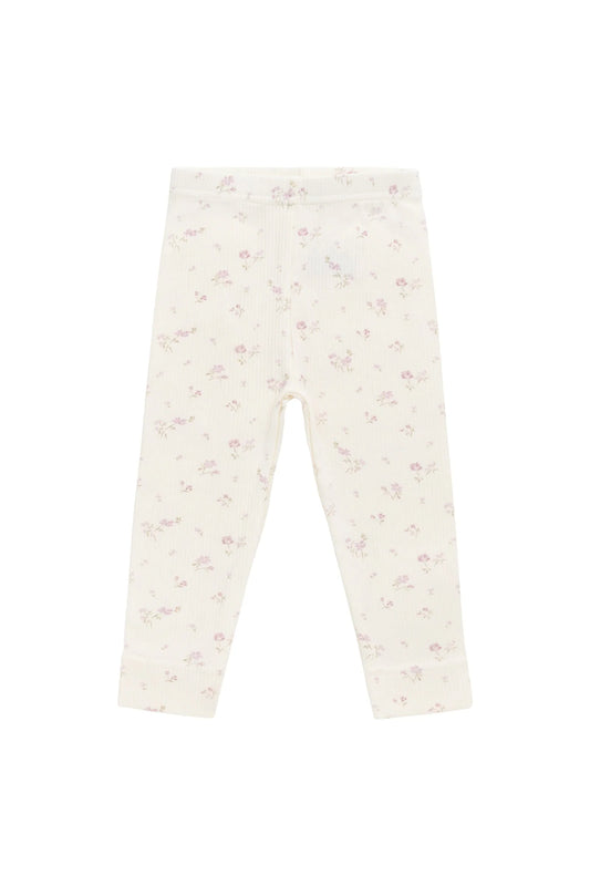 Organic Cotton Fine Rib Everyday Legging - Caroline Egret