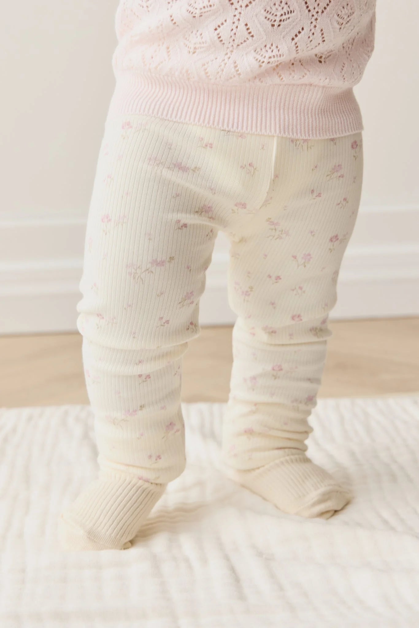 Organic Cotton Fine Rib Everyday Legging - Caroline Egret