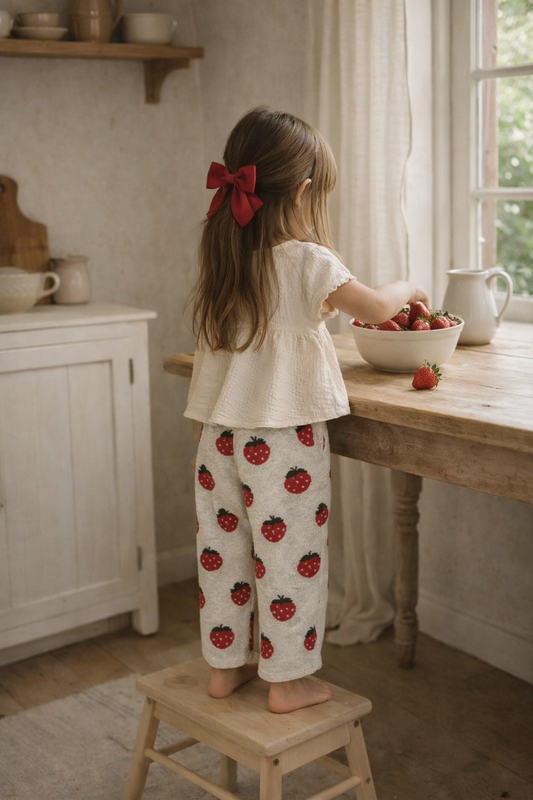 Strawberry Knit Pants in 4/5Y