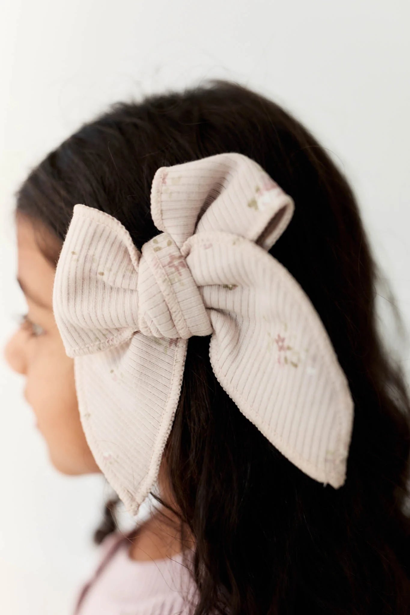 Organic Cotton Fine Rib Noelle Bow | Petite Fleur Violet