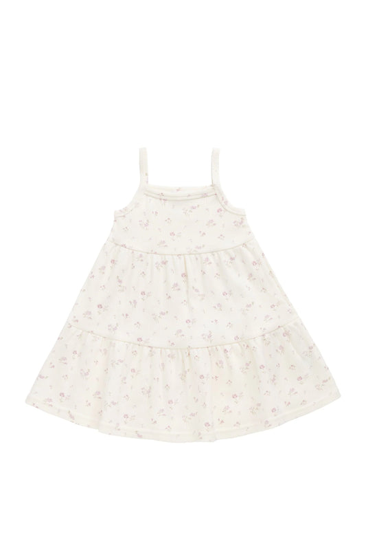 Organic Cotton Fine Rib Matilda Dress - Caroline Egret