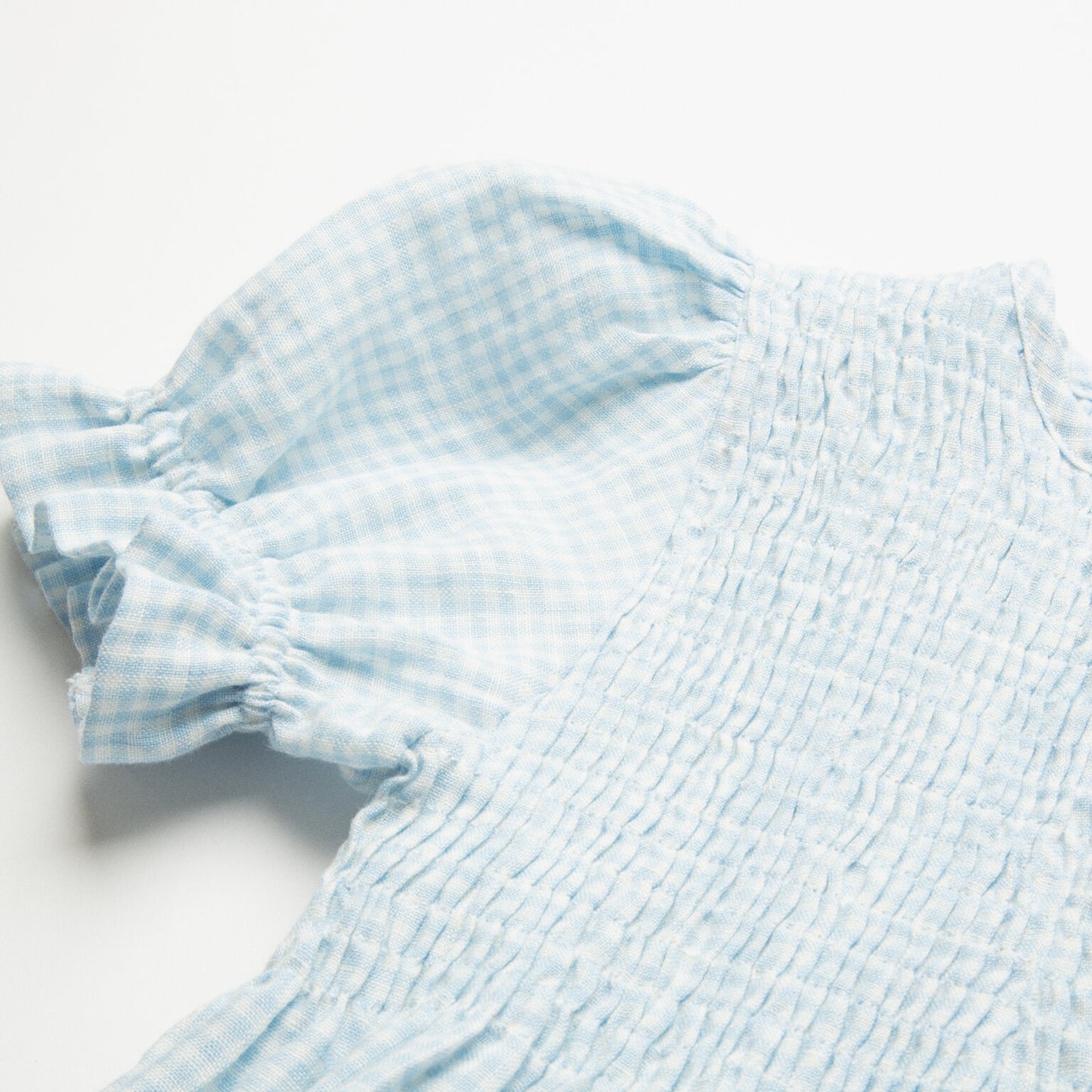 Jumping Jack Jumpsuit | Baby Blue & Milk Mini Check Linen