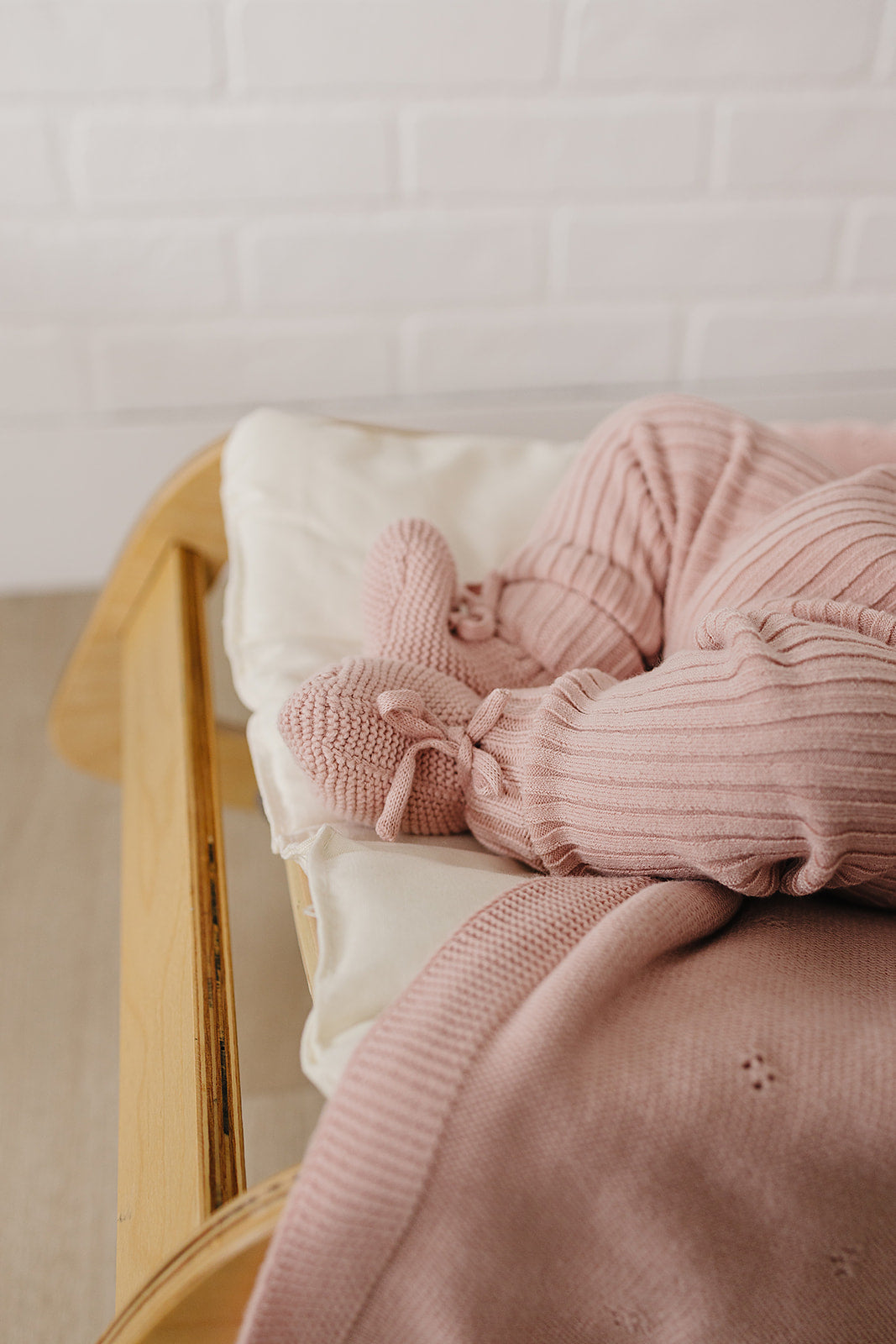 Blush Pink Knit Wrap Set