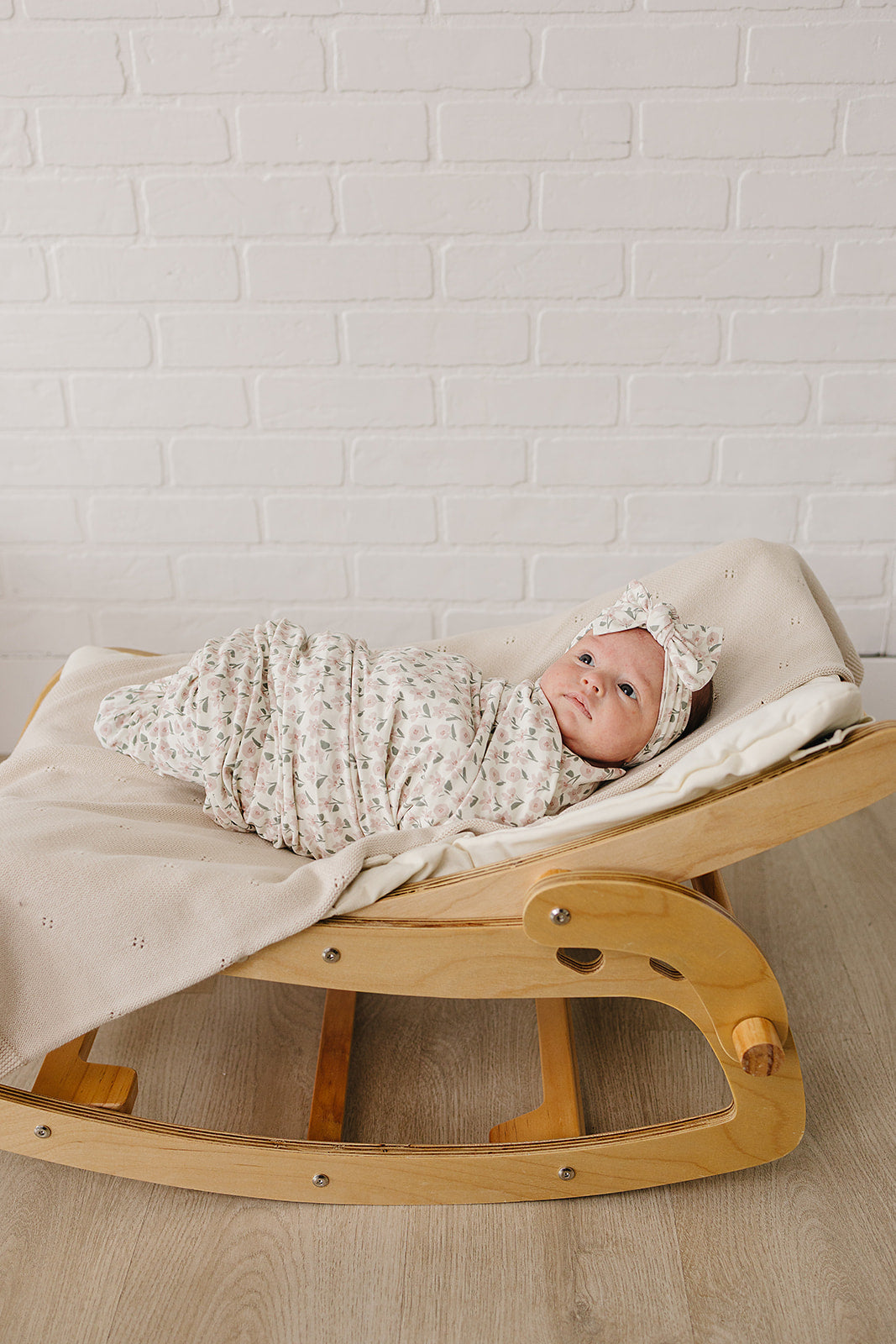 Pink Petal Floral Bamboo Stretch Swaddle