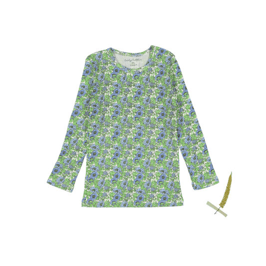 The Printed Long Sleeve Tee - Pansy