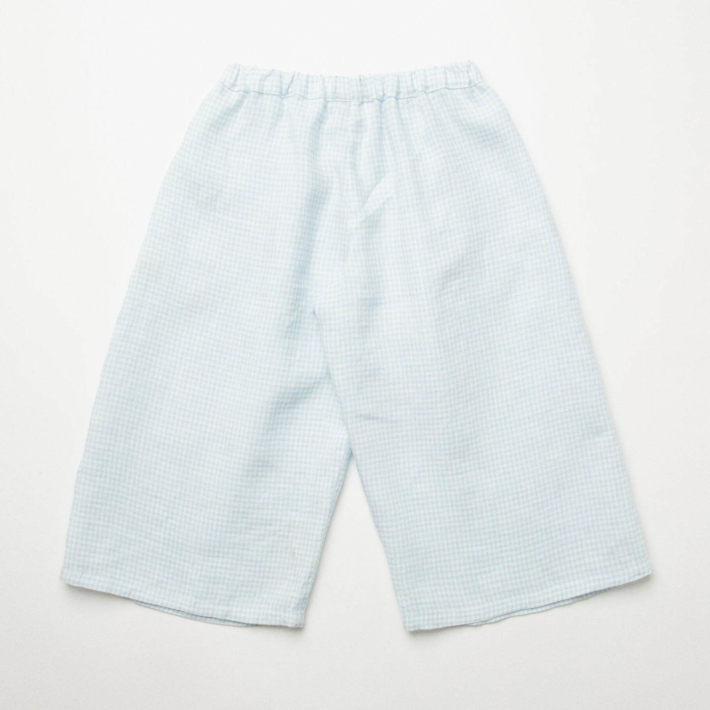 Chess Trousers | Baby Blue & Milk Mini Check Linen 18/24M