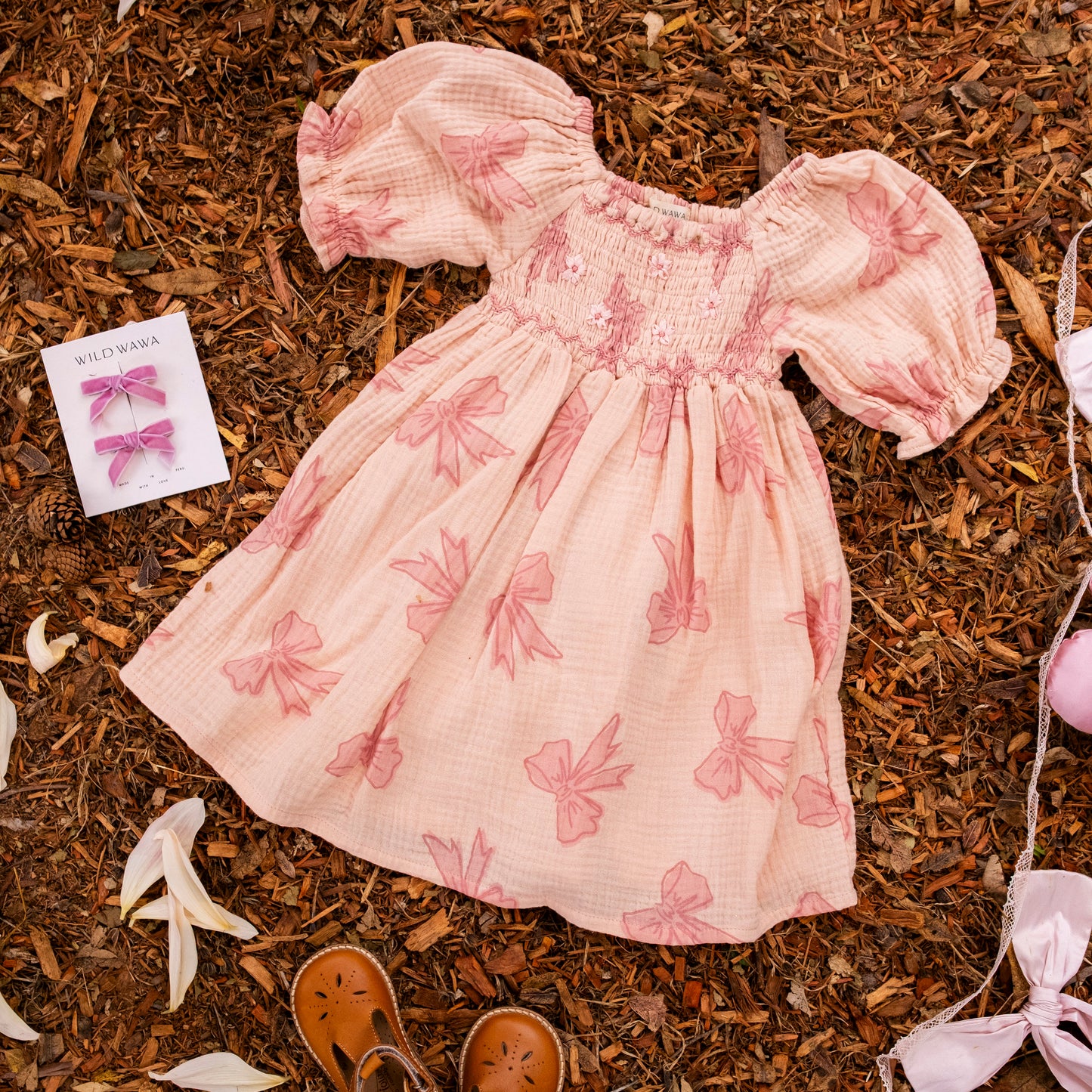 Ivy Dress | Vintage Bows Dusty Pink