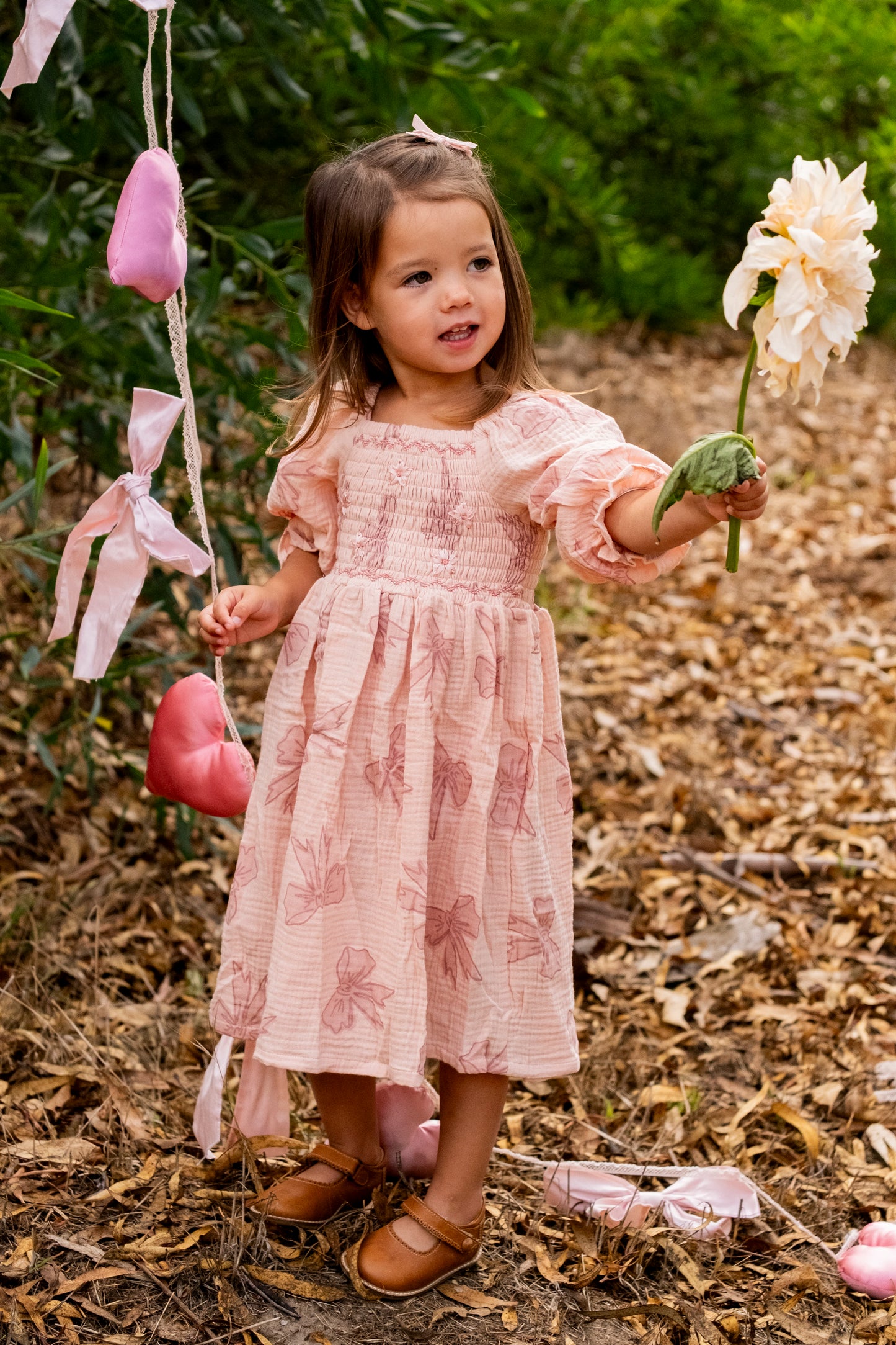 Ivy Dress | Vintage Bows Dusty Pink
