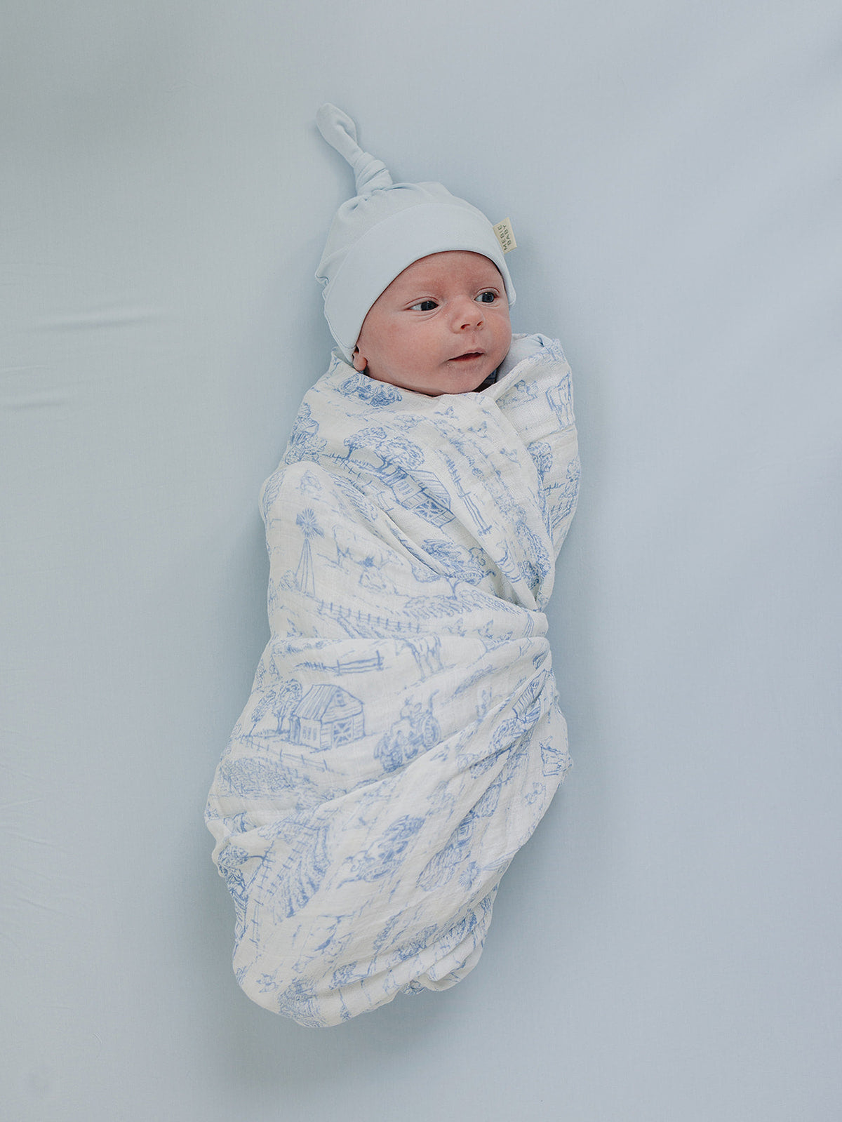 Baby Blue Bamboo Newborn Knot Hat