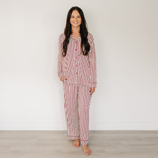 Adult Red Stripes Pajama Set