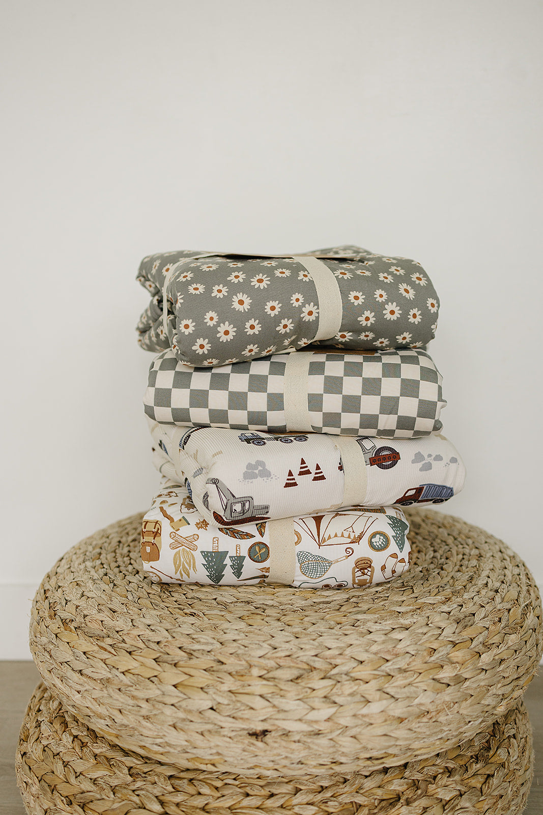 Light Green Checkered Bamboo Fleece Quilt