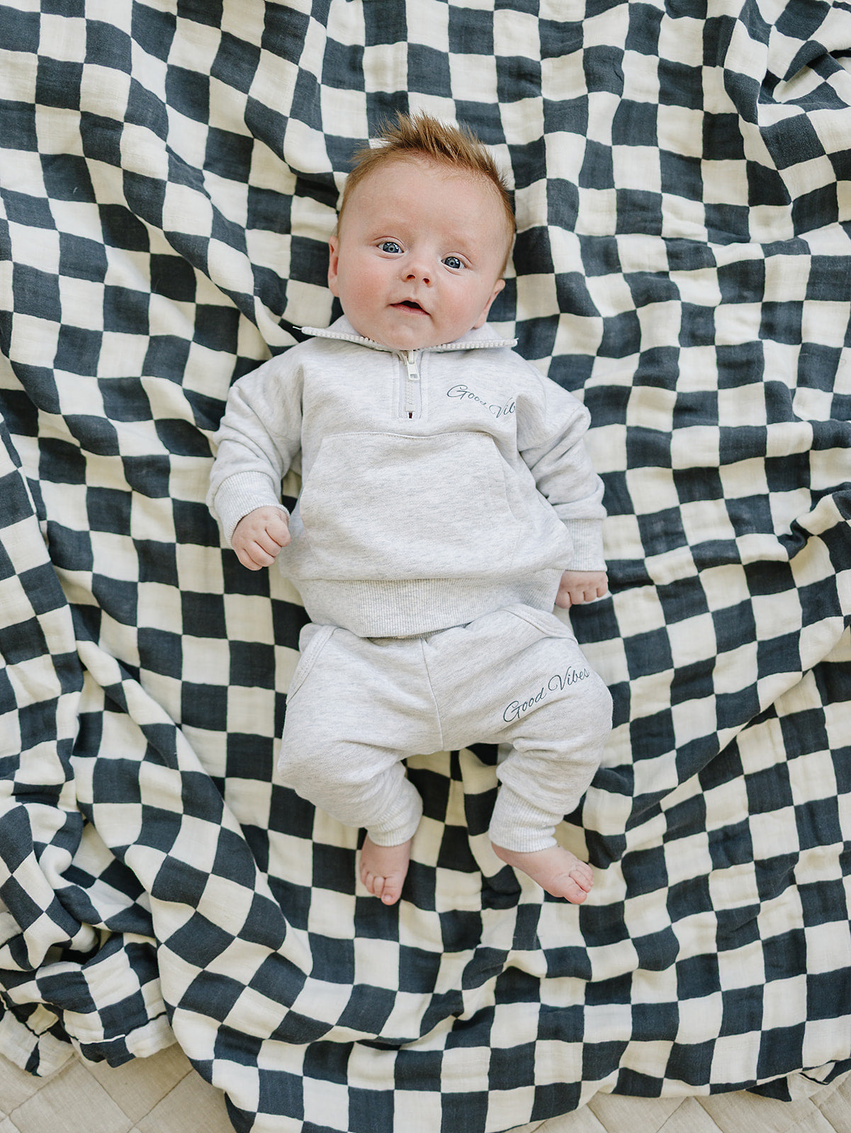 Good Vibes Quarter Zip French Terry Set