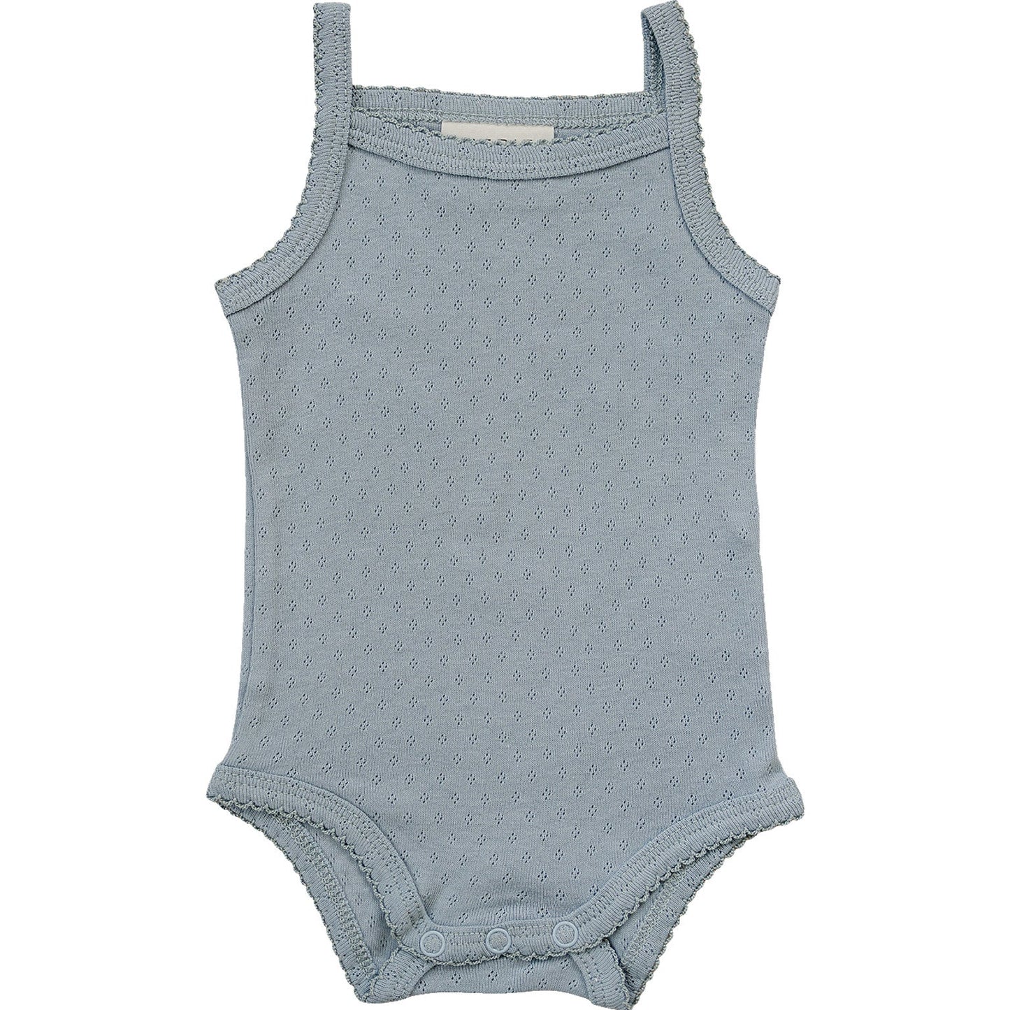 Dusty Blue Pointelle Tank Bodysuit