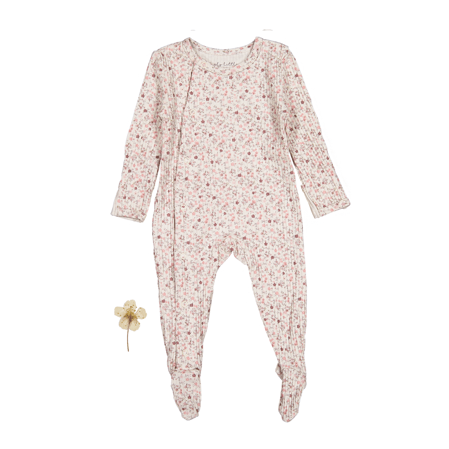 The Printed Snap Romper - Dusty Mauve Floral