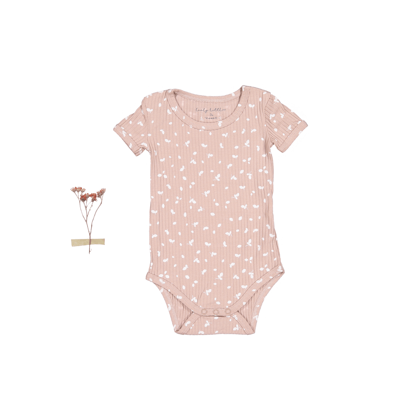 The Printed Short Sleeve Onesie - Mauve Petal
