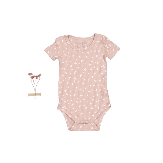 The Printed Short Sleeve Onesie - Mauve Petal