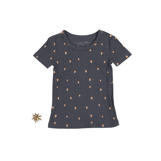 The Printed Short Sleeve Tee - Steel Mushroom