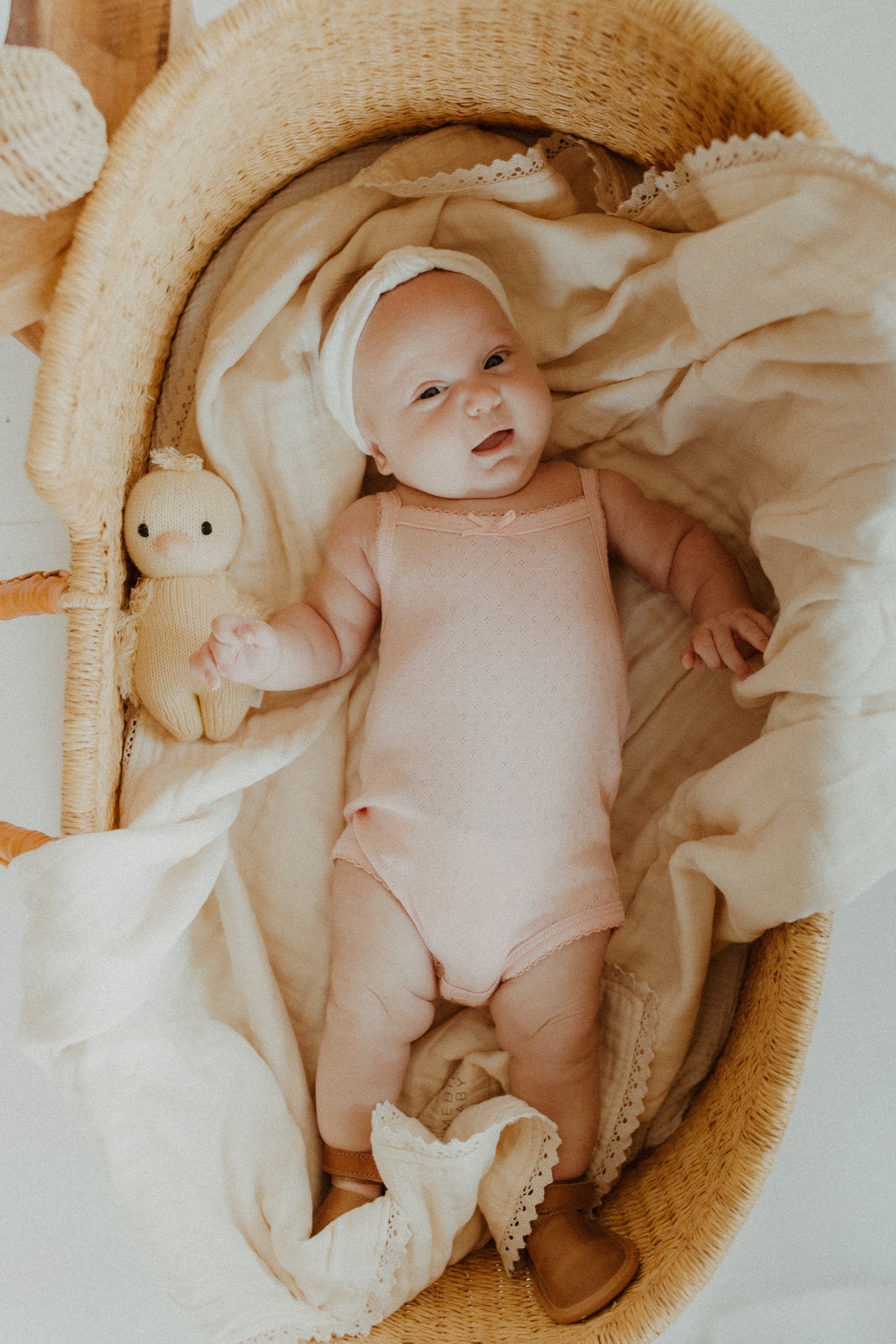 Pink Bow Pointelle Tank Bodysuit