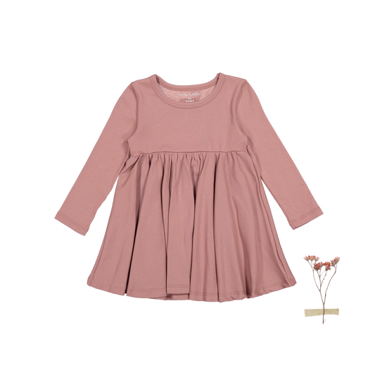 The Long Sleeve Dress - Rosewood
