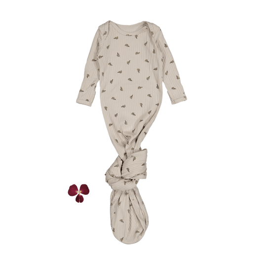The Printed Baby Gown - Sand Leaf