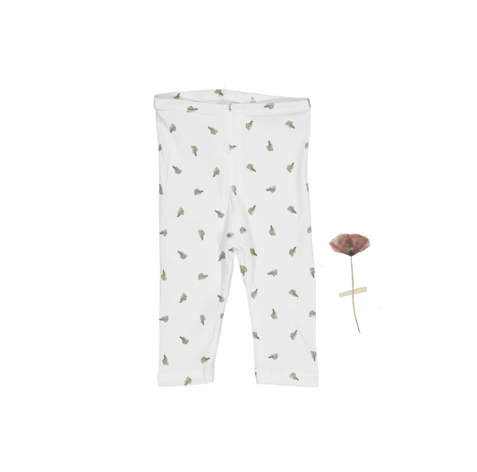The Printed Legging - White Leaf