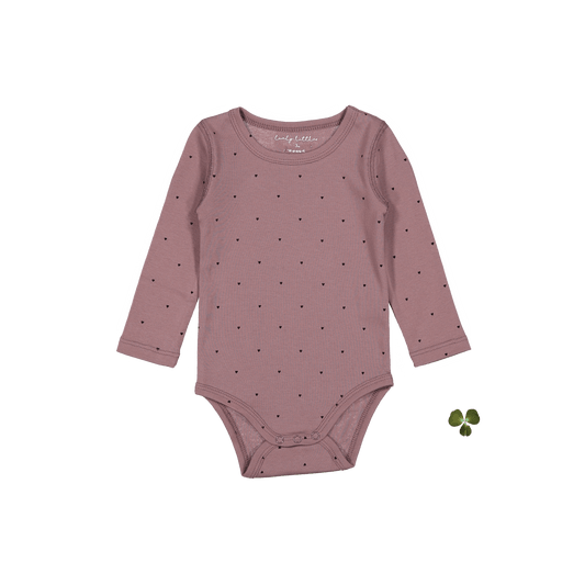 The Printed Long Sleeve Onesie - Heart