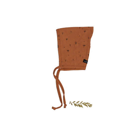 The Printed Pixie Bonnet - Mushroom