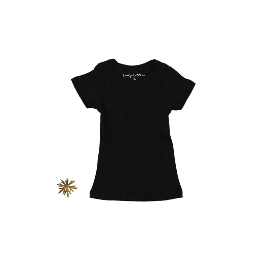 The Short Sleeve Tee - Black Ribbed