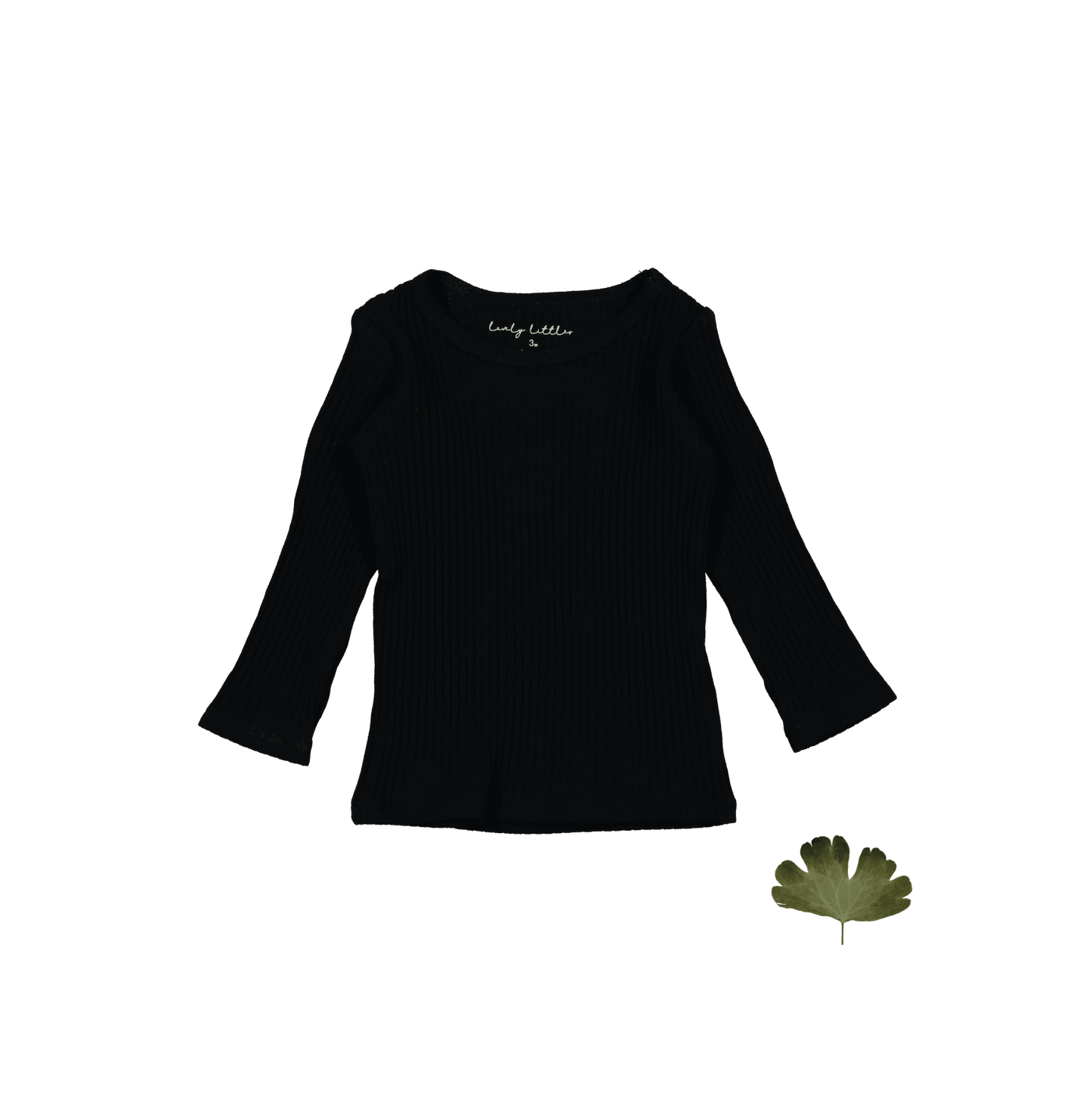 The Long Sleeve Tee - Black Ribbed
