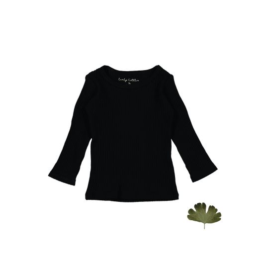 The Long Sleeve Tee - Black Ribbed