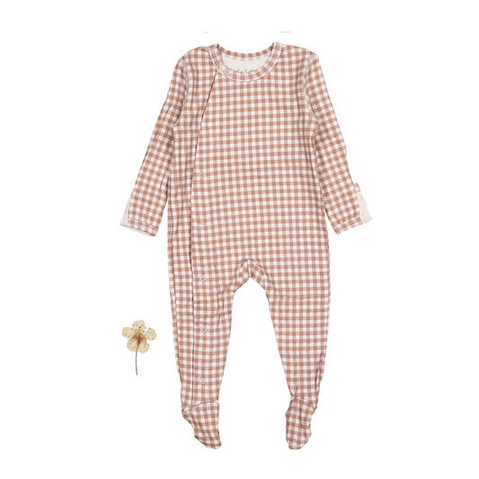 The Printed Snap Romper - Rosewood Gingham