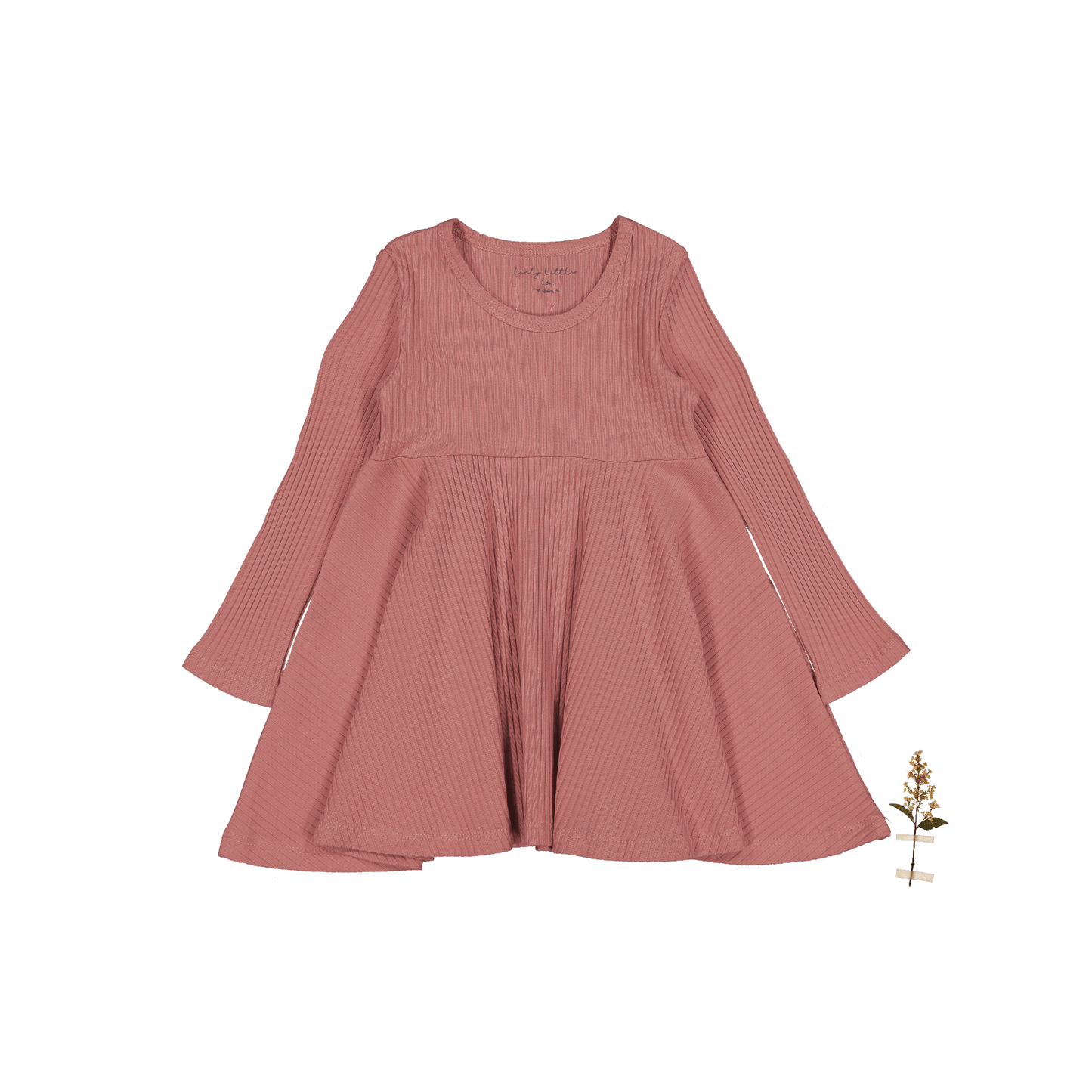The Long Sleeve Dress - Rosewood Ribbed