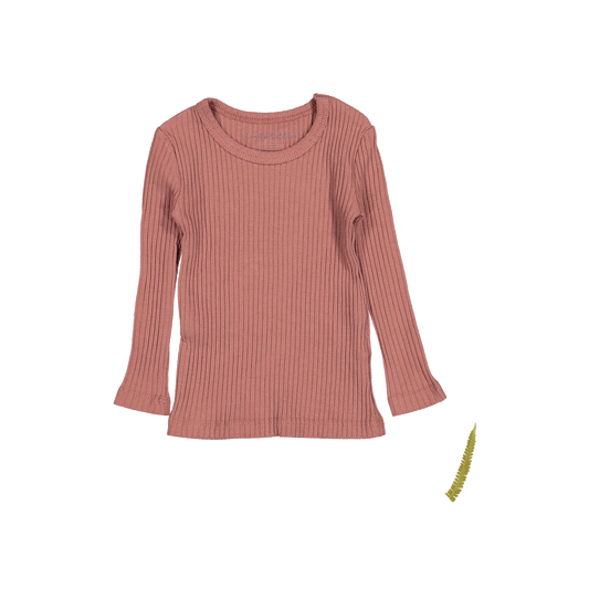 The Long Sleeve Tee - Rosewood Ribbed