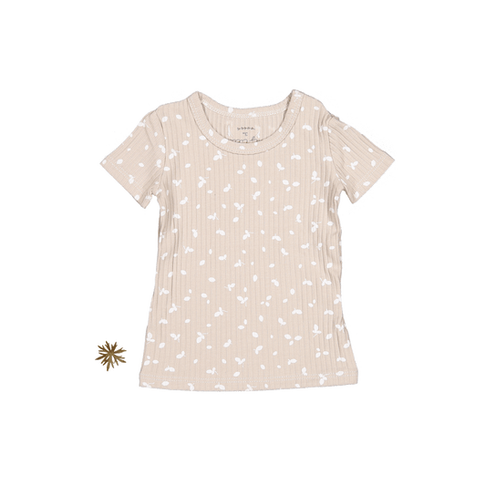 The Printed Short Sleeve Tee - Sand Petal