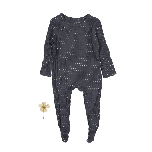 The Printed Snap Romper - Steel Dot