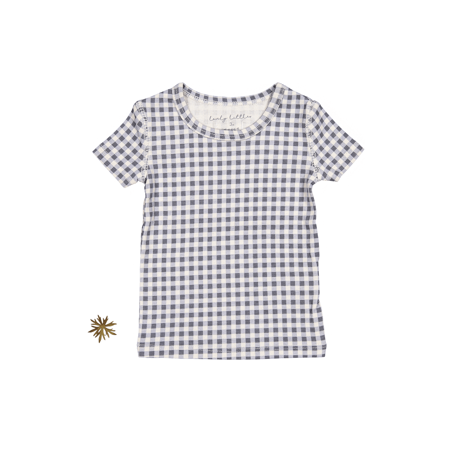 The Printed Short Sleeve Tee - Steel Gingham