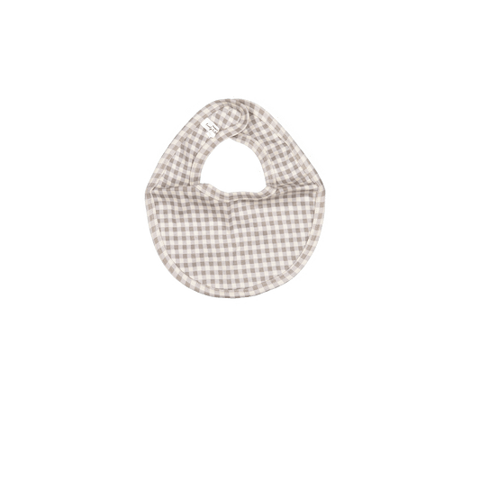 The Printed Bib - Taupe Gingham