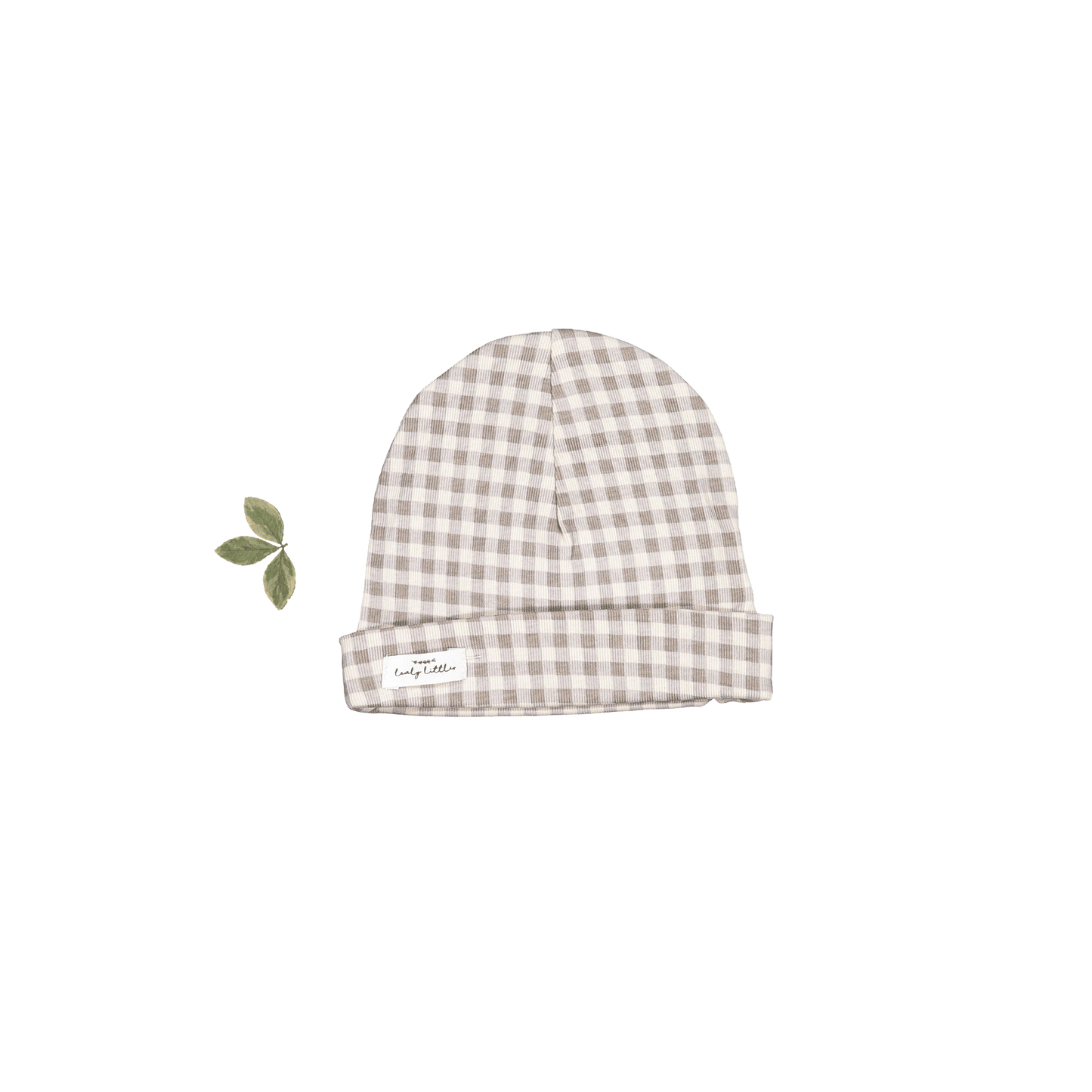 The Printed Hat - Taupe Gingham