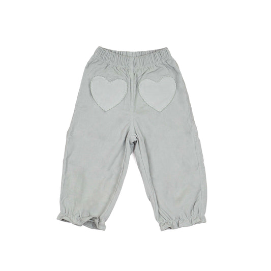 Heart Pocket Pants | Silver Blue