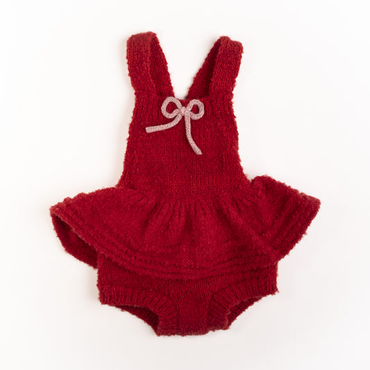 Knitted Romper | Crimson