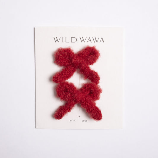 Knitted Bows| Crimson