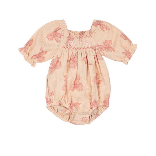 Ivy Romper | Vintage Bows Dusty Pink